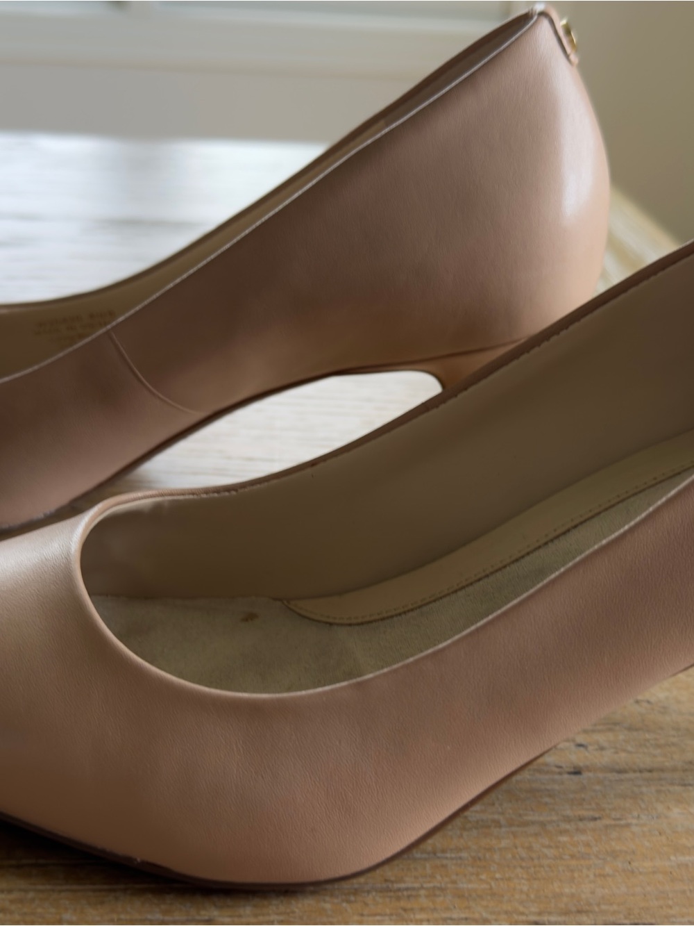 Cole Haan Go-To Janey Nude Leather Pointed Toe Pumps - Size 8.5